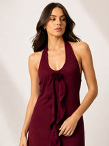 Clobug Women Maroon Sleeveless Bodycon Maxi Dress