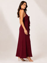 Clobug Women Maroon Sleeveless Bodycon Maxi Dress