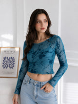 Clobug Women Round Neck Print Top