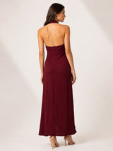 Clobug Women Maroon Sleeveless Bodycon Maxi Dress