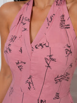 Women's Pink Abstract Print Dress