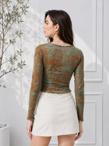 Clobug Women Cotton Blend Print Top