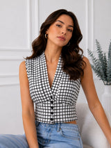 Women's Check Print Top