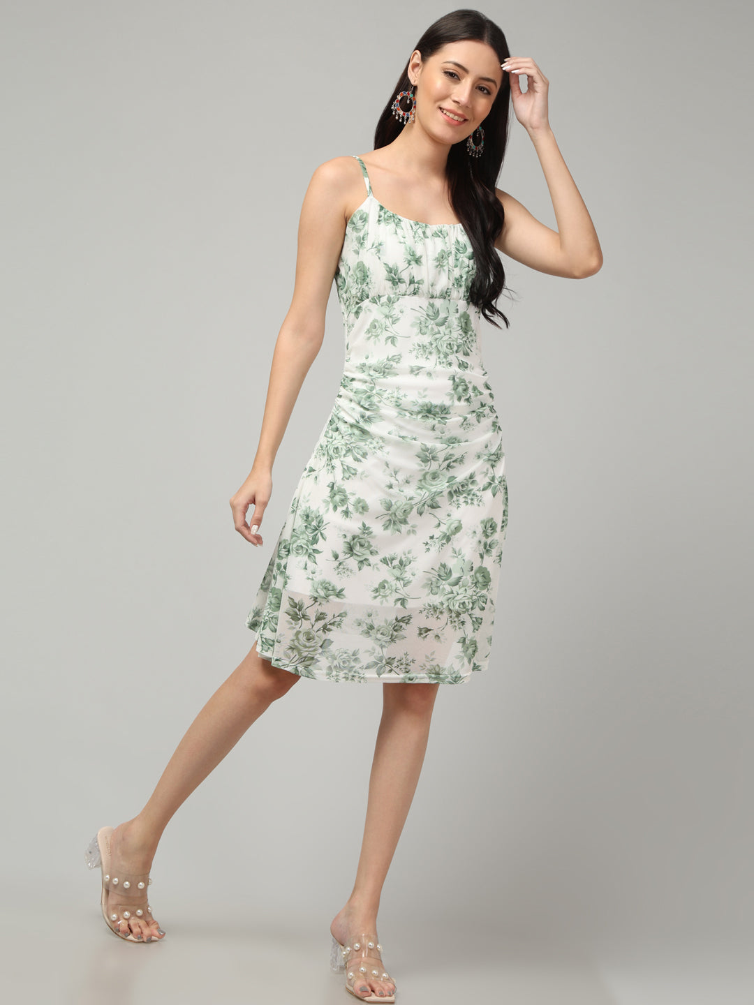 Clobug Women Stylish Printed A-line Midi Dress– Trendy Summer Dress