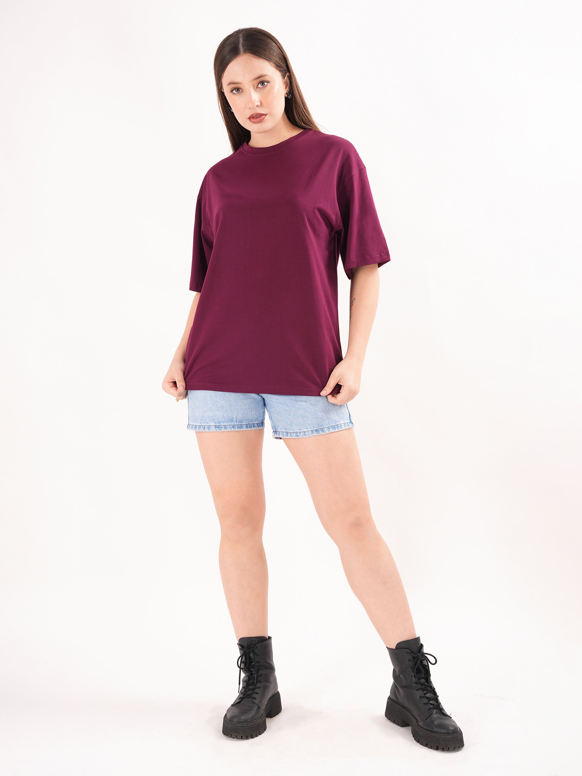 Solid Round Neck T-shirt