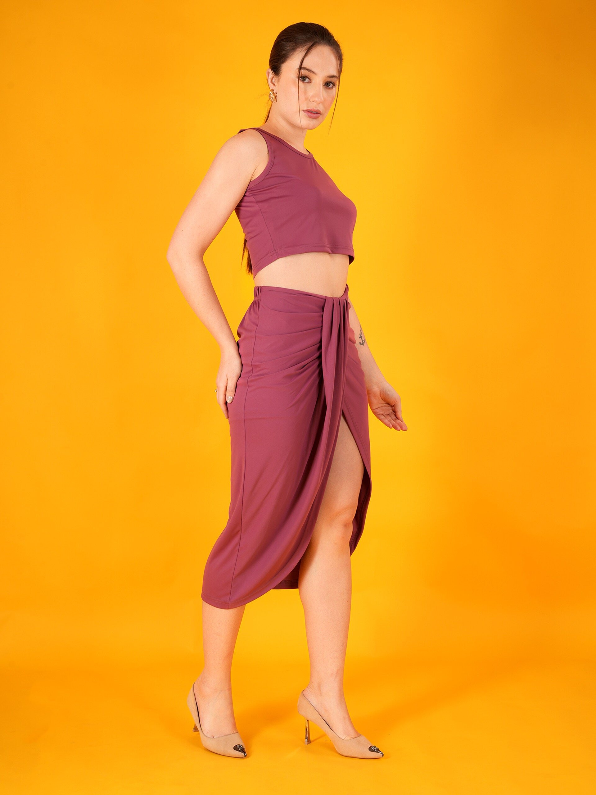 Mauve Draped Cord Set