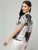 Clobug Stylish Printed V Neck Top for Women – Trendy Summer Top