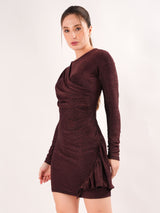 My Maroon Ruffle Dress