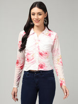 Clobug Women Floral Print Full Sleeve Shirt