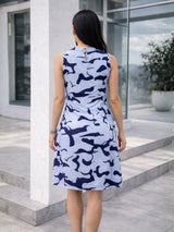 Clobug Women Printed High Neck Dress