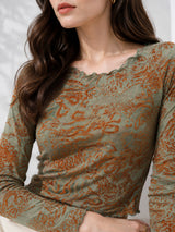 Clobug Women Cotton Blend Print Top