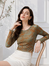 Clobug Women Cotton Blend Print Top