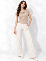 Clobug Cowl Neck Brown Top