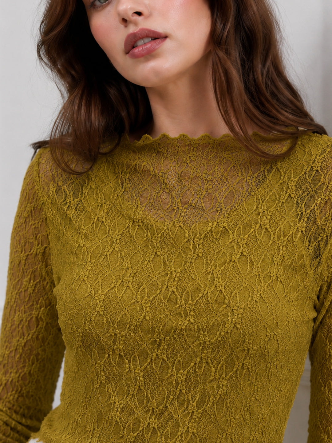 Clobug Women Boat Neck Net Top