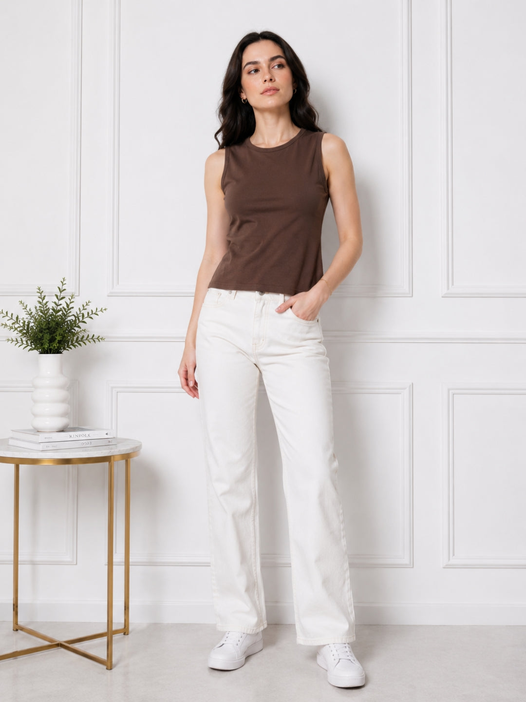Clobug Women Sleeveless Cotton Top