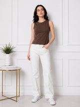 Clobug Women Sleeveless Cotton Top