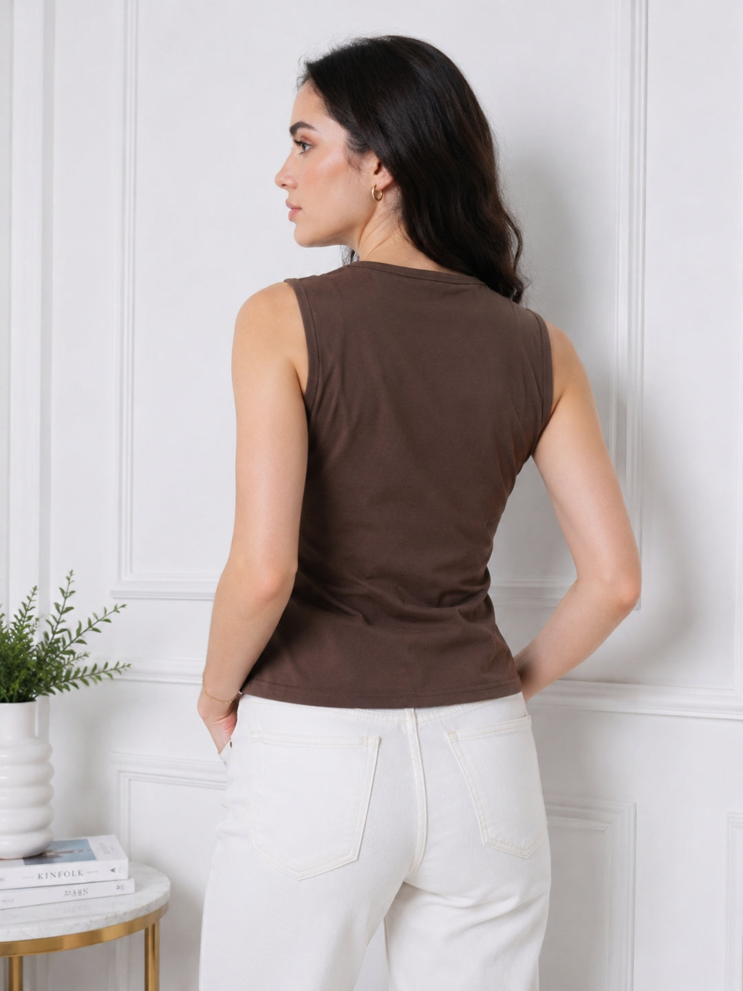Clobug Women Sleeveless Cotton Top
