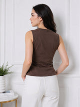 Clobug Women Sleeveless Cotton Top