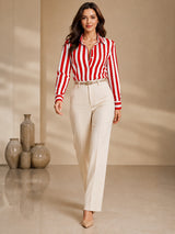 Clobug Women Vertical Striped Multi Shirt