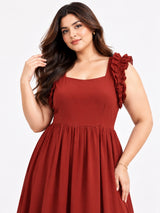 Women’s Cotton Blend Plus Size Flare Maxi Dress