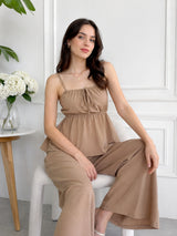 Clobug Women Cotton Top & Pant Coord Set