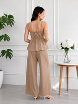 Clobug Women Cotton Top & Pant Coord Set