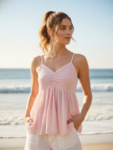 Clobug Women Sleeveless Sweetheart Neck Regular Top