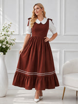 Women's Brown Plus Size Midi Dress