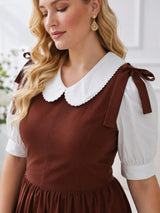 Women's Brown Plus Size Midi Dress