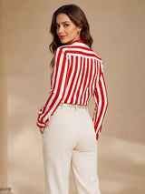 Clobug Women Vertical Striped Multi Shirt