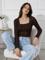 Clobug Women Square Neck Top