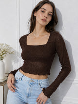Clobug Women Square Neck Top