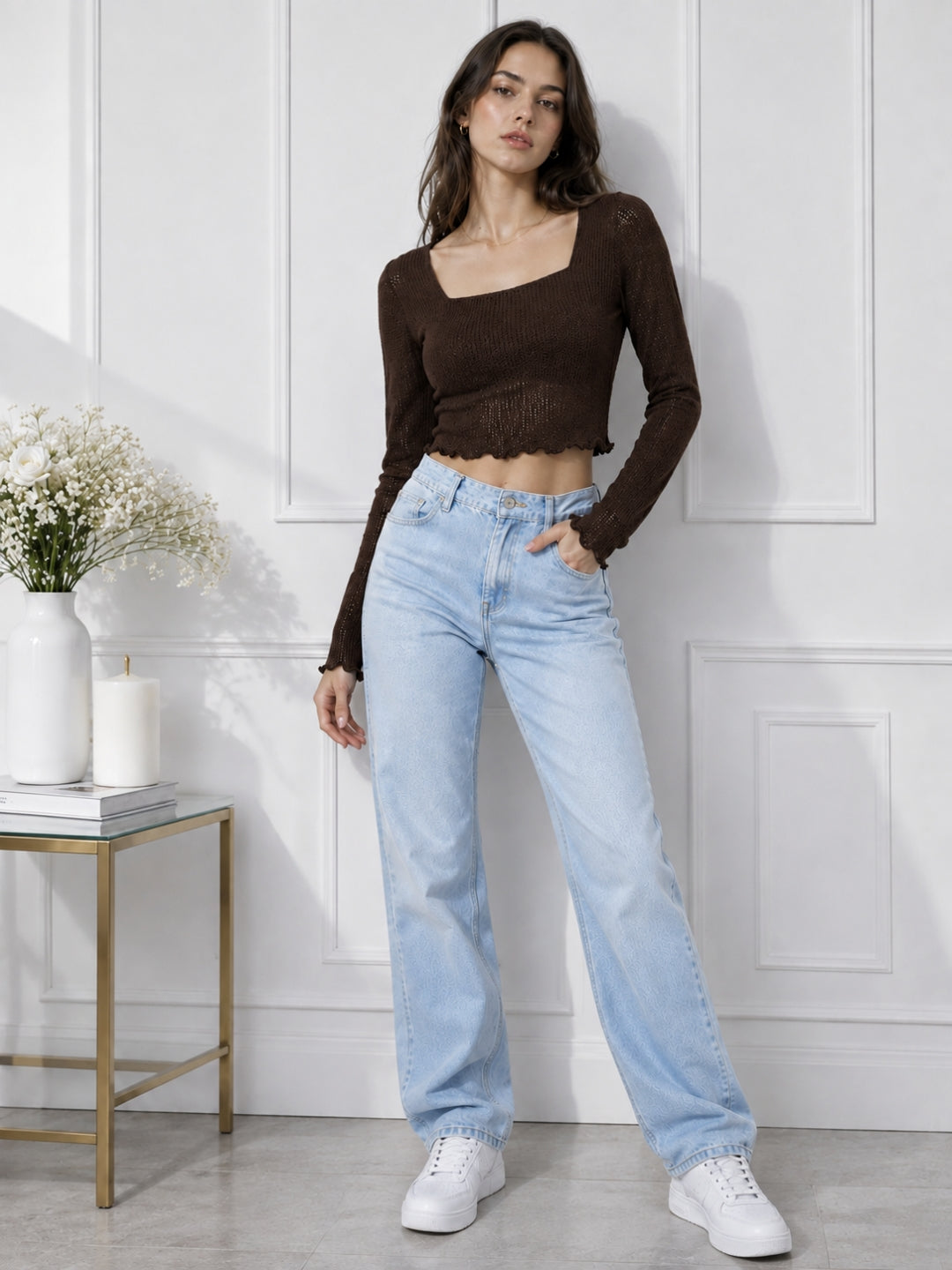 Clobug Women Square Neck Top