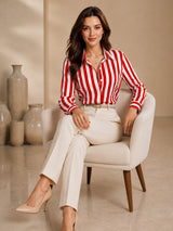 Clobug Women Vertical Striped Multi Shirt