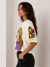 Clobug Women Pop Art Graphic Multi Crop T-Shirt