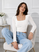 Clobug Women Square Neck Top