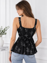 Black Typography Tunic Top