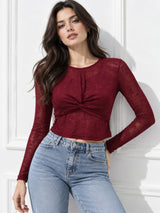 Clobug Stylish Solid Round Neck Top for Women – Trendy Summer Top