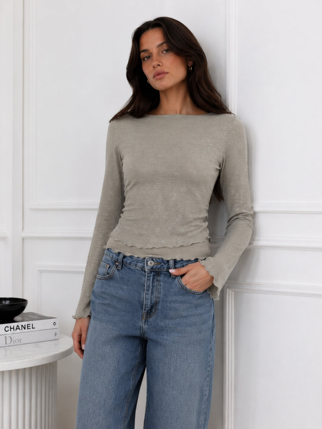 Clobug Women Full Sleeve Mesh Top