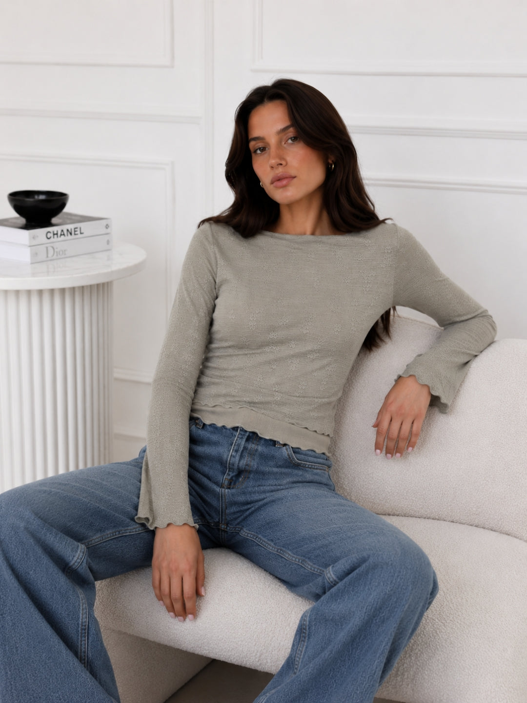Clobug Women Full Sleeve Mesh Top