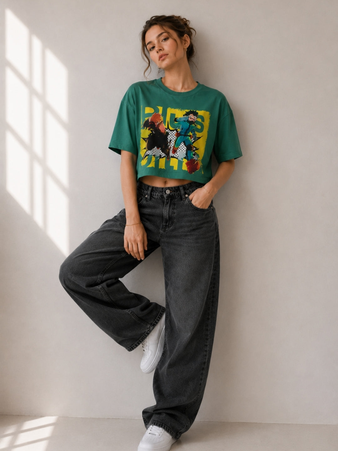 Clobug Women Plus Ultra Anime Multi Crop T-Shirt
