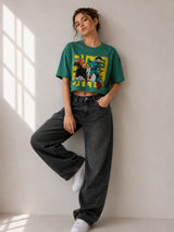 Clobug Women Plus Ultra Anime Multi Crop T-Shirt