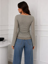 Clobug Women Full Sleeve Mesh Top