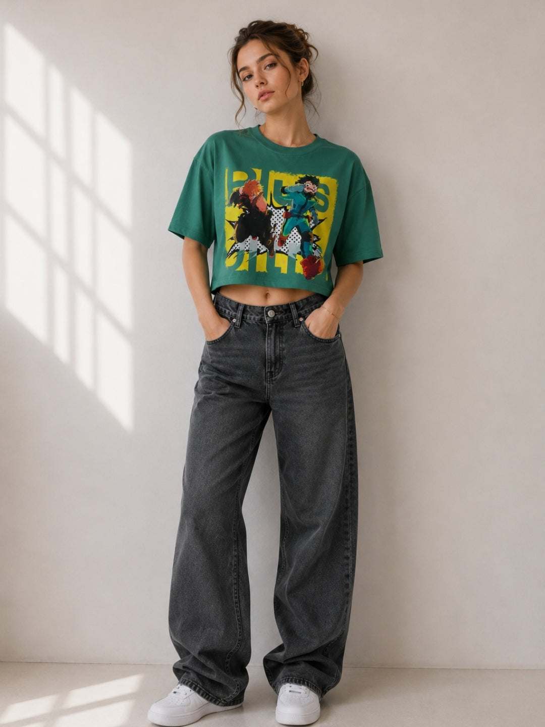Clobug Women Plus Ultra Anime Multi Crop T-Shirt
