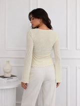 Clobug Women Full Sleeve Mesh Top