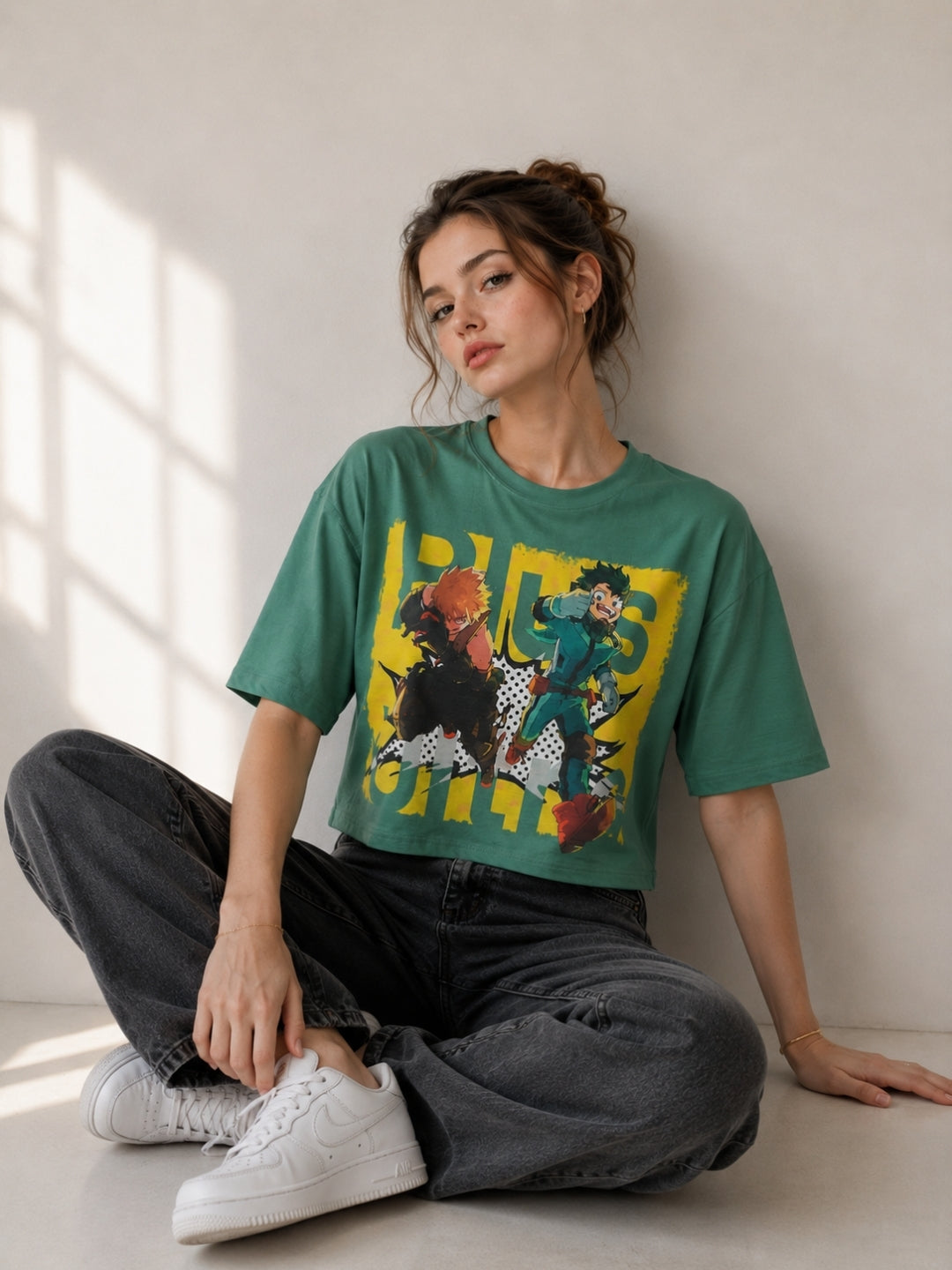 Clobug Women Plus Ultra Anime Multi Crop T-Shirt