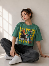 Clobug Women Plus Ultra Anime Multi Crop T-Shirt