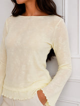 Clobug Women Full Sleeve Mesh Top