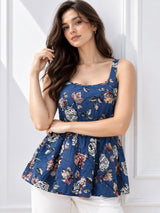 Clobug Women Printed Sleeveless Tunic Top