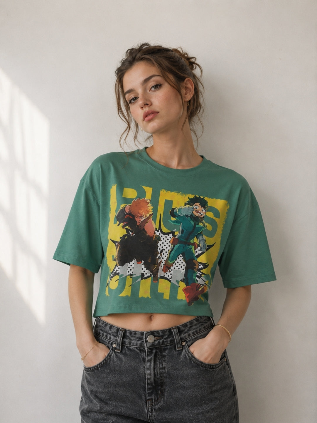 Clobug Women Plus Ultra Anime Multi Crop T-Shirt